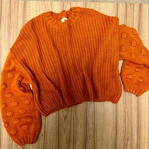Burnt Orange Cropped Sweater